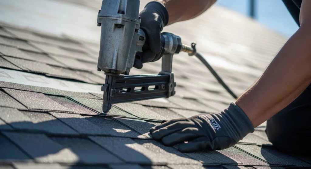 true north roofing solutions chandler texas 2026 09 23T20 00 35.058106Z roofing contractor installing new shingles with nail gun photo 1